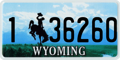 WY license plate 136260