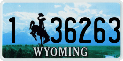 WY license plate 136263