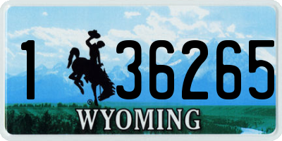 WY license plate 136265