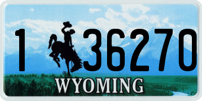 WY license plate 136270