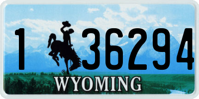 WY license plate 136294
