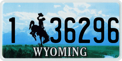 WY license plate 136296