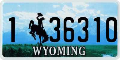 WY license plate 136310