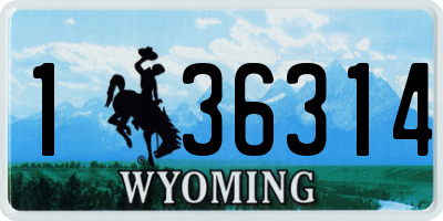 WY license plate 136314