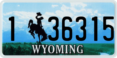 WY license plate 136315
