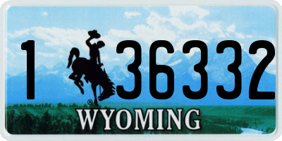 WY license plate 136332