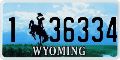 WY license plate 136334