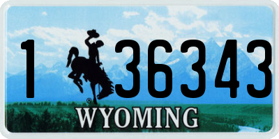 WY license plate 136343