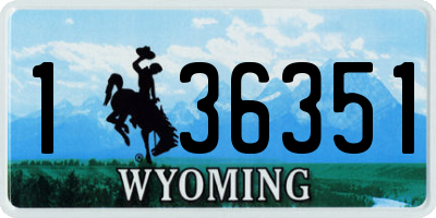 WY license plate 136351