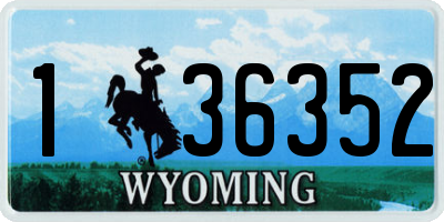 WY license plate 136352