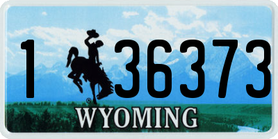 WY license plate 136373