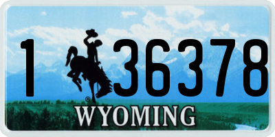 WY license plate 136378