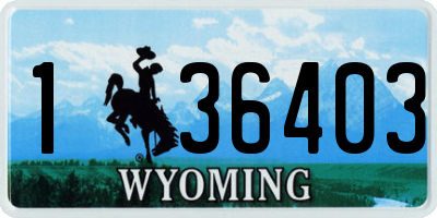 WY license plate 136403