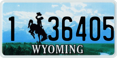 WY license plate 136405