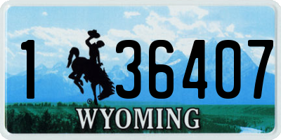 WY license plate 136407