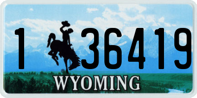 WY license plate 136419