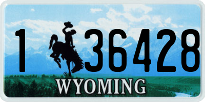 WY license plate 136428
