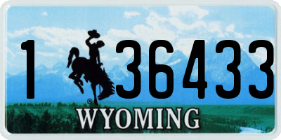 WY license plate 136433