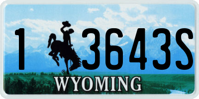 WY license plate 13643S