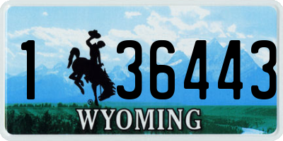 WY license plate 136443