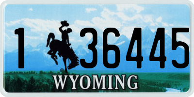 WY license plate 136445