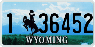 WY license plate 136452