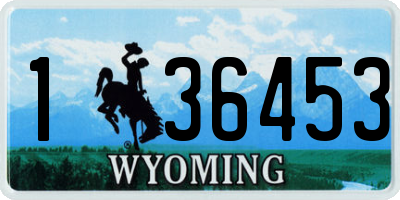 WY license plate 136453