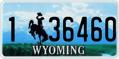 WY license plate 136460