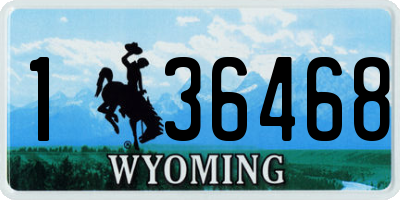 WY license plate 136468