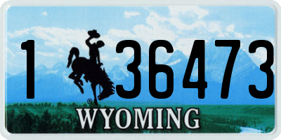 WY license plate 136473