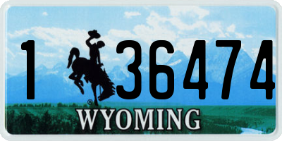 WY license plate 136474