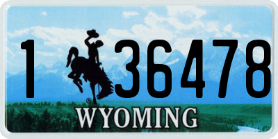 WY license plate 136478