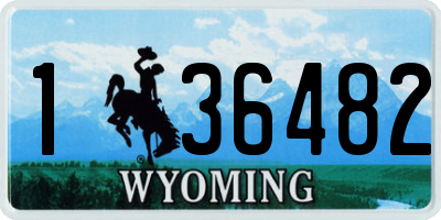 WY license plate 136482