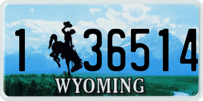 WY license plate 136514