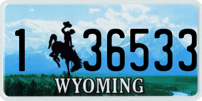 WY license plate 136533