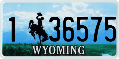 WY license plate 136575