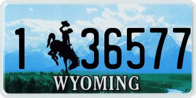 WY license plate 136577