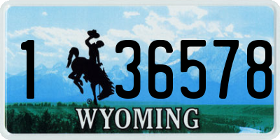 WY license plate 136578