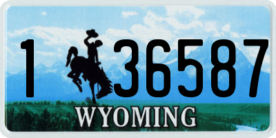 WY license plate 136587
