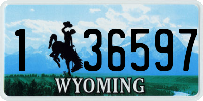 WY license plate 136597