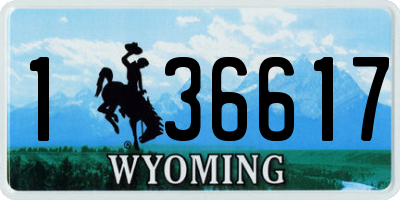 WY license plate 136617
