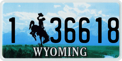 WY license plate 136618