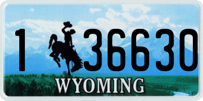 WY license plate 136630