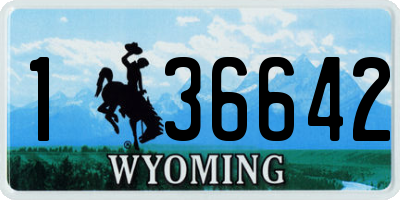 WY license plate 136642