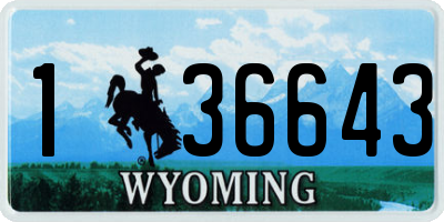 WY license plate 136643