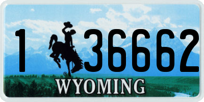 WY license plate 136662