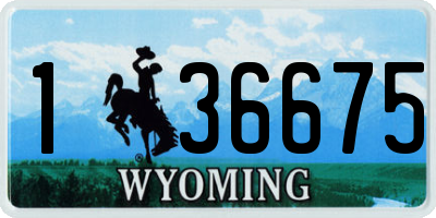 WY license plate 136675