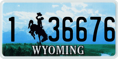 WY license plate 136676