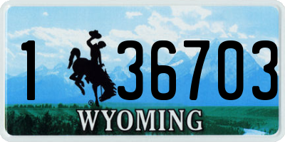 WY license plate 136703