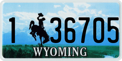 WY license plate 136705